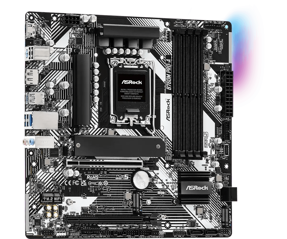 ASRock B760M Pro - A LGA 1700 Socket Intel Motherboard | 90 - MXBNF0 - A0UAYZ - Vektra Computers LLC ASRock B760M Pro - A LGA 1700 Socket Intel Motherboard | 90 - MXBNF0 - A0UAYZ - Vektra Computers LLC